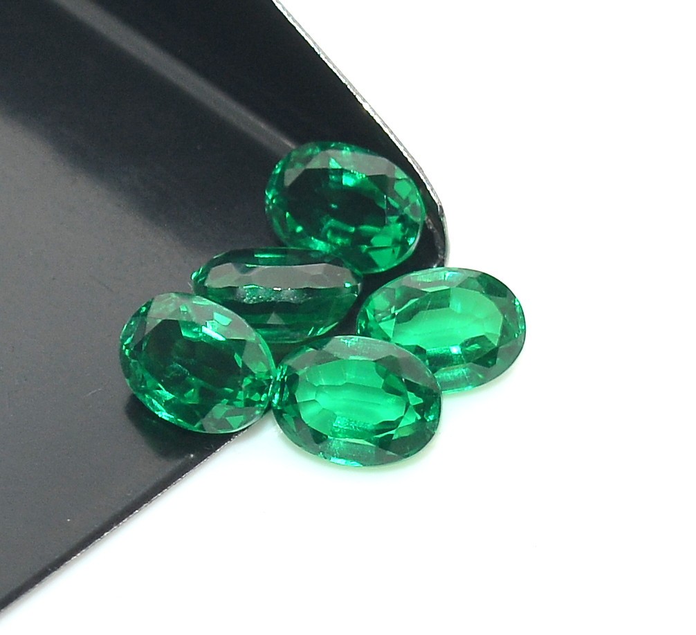 6×4 mm To 12×10 mm Emerald Color Lab Grown Oval Cut 01 Pcs Only Loose Gemstone