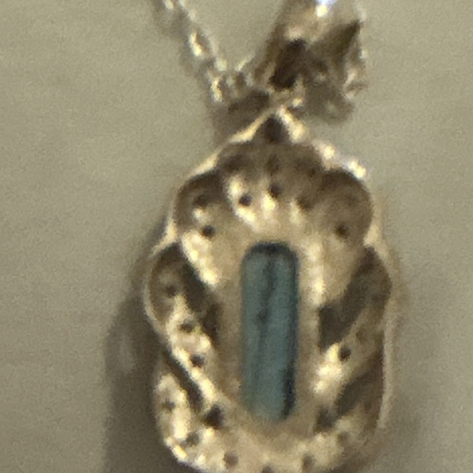 925 Sterling Silver Turquoise Rectangle Pendant Necklace Bezel Set Cable Chain