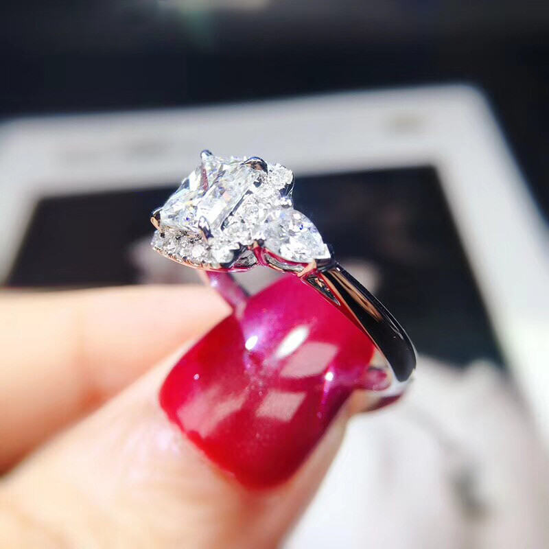 Women 925 Silver Filled Ring Cubic Zircon Wedding Engagement Jewelry Sz 6-10