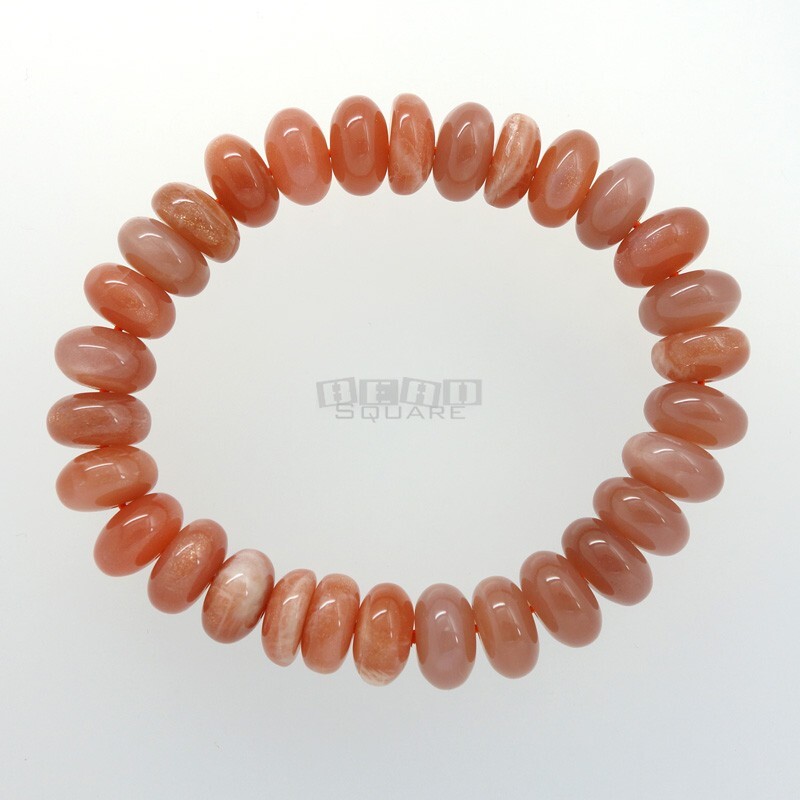 7.3″ Natural Peach Moonstone Rondelle Beads ap. 11mm (10.8mm – 11.6mm) #19431