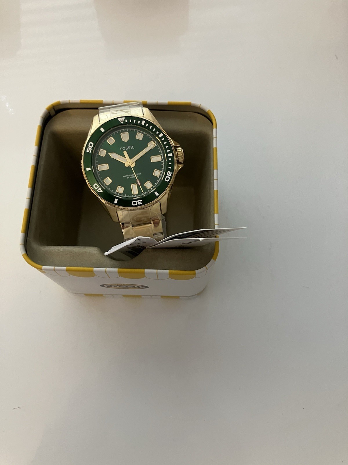 Fossil Dalton Gold Green BQ2884 Men’s Watch, Miyota 2035 Movement ! New In Box