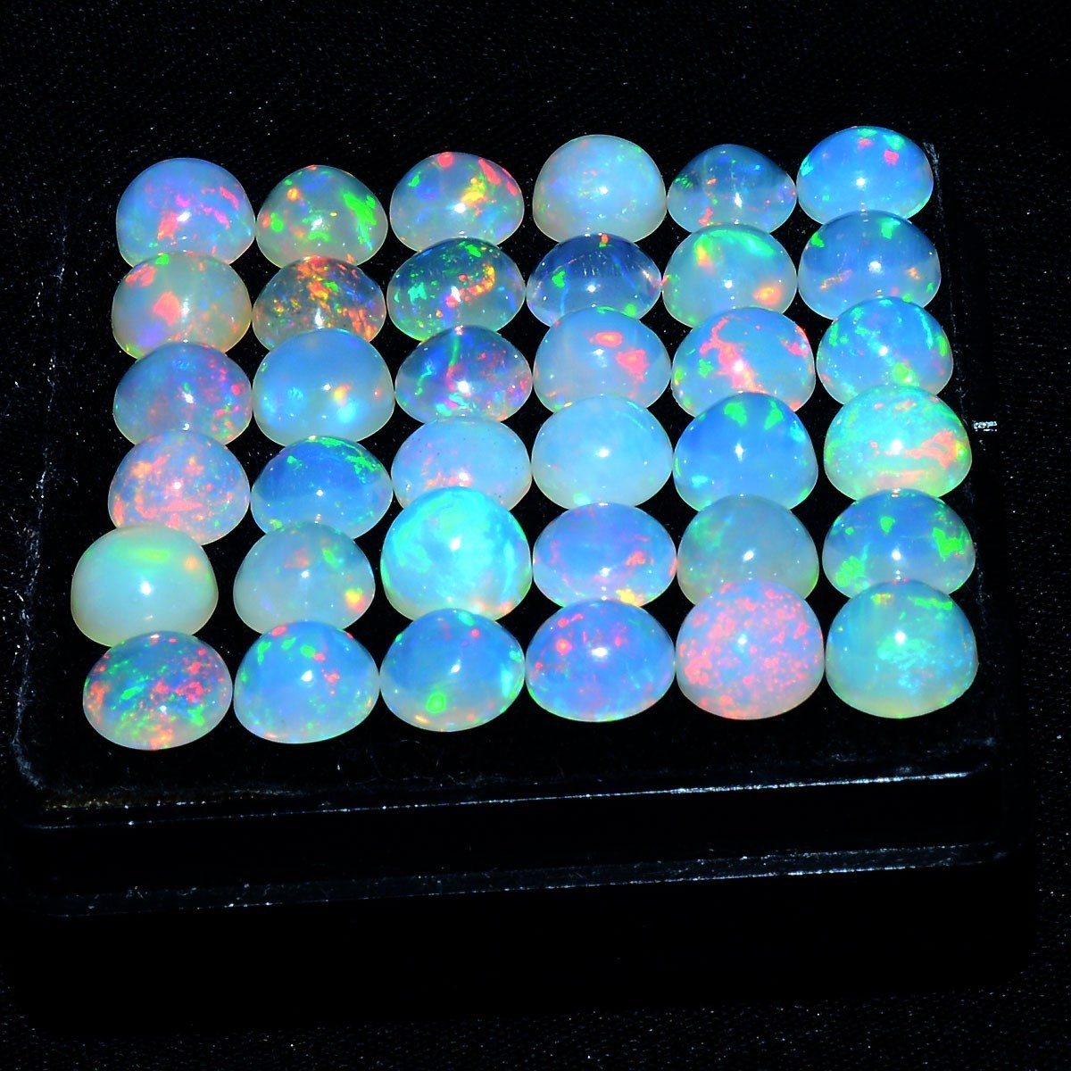 15 Pcs Natural Opal Ethiopian 7mm Hi-Grade Round Flashy Colors Loose Gemstones