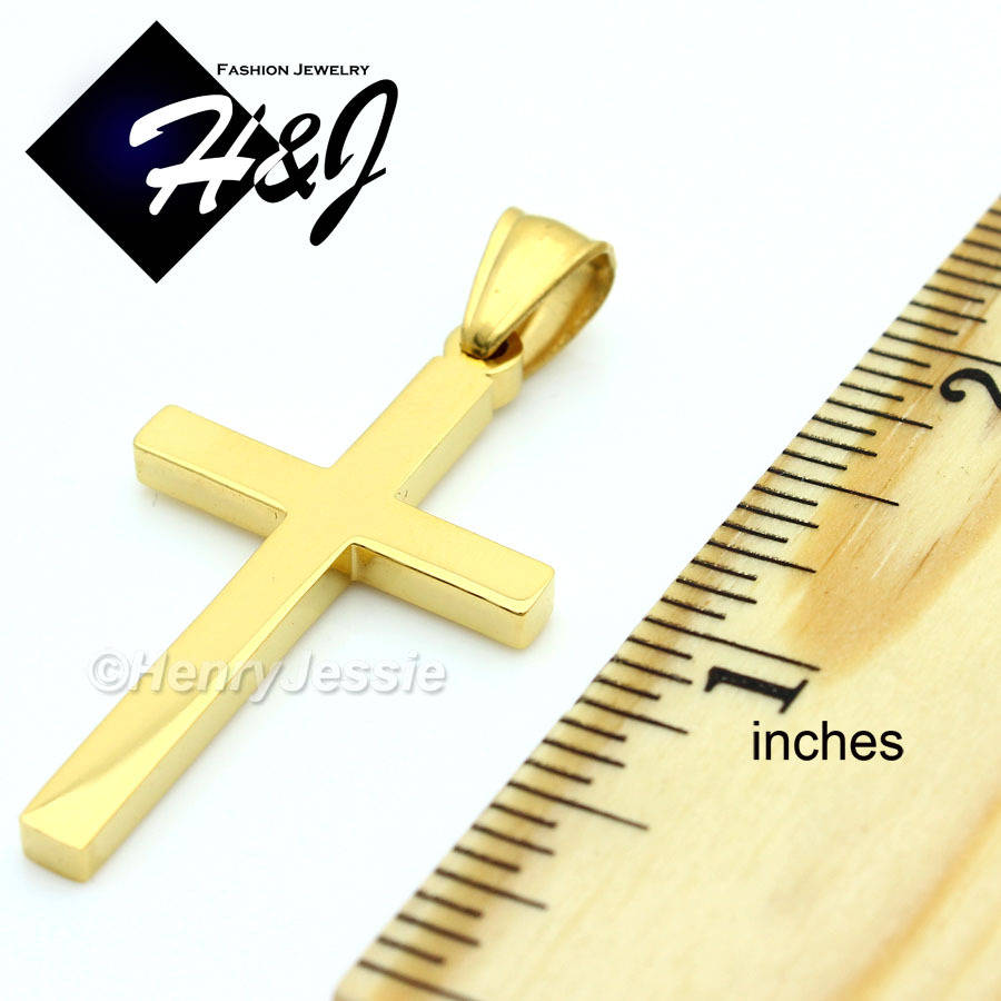 30″Stainless Steel 3mm Gold Plated Franco Box Necklace Plain Cross Pendant*G29