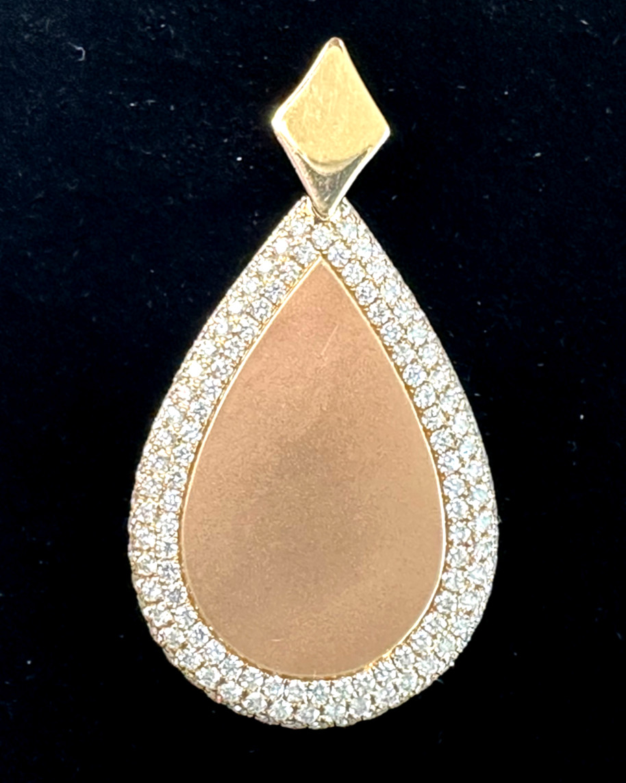 Designer STEPHANIE KANTIS ~ COUTURE 18K Rose Yellow Gold Diamond Pendant $12800