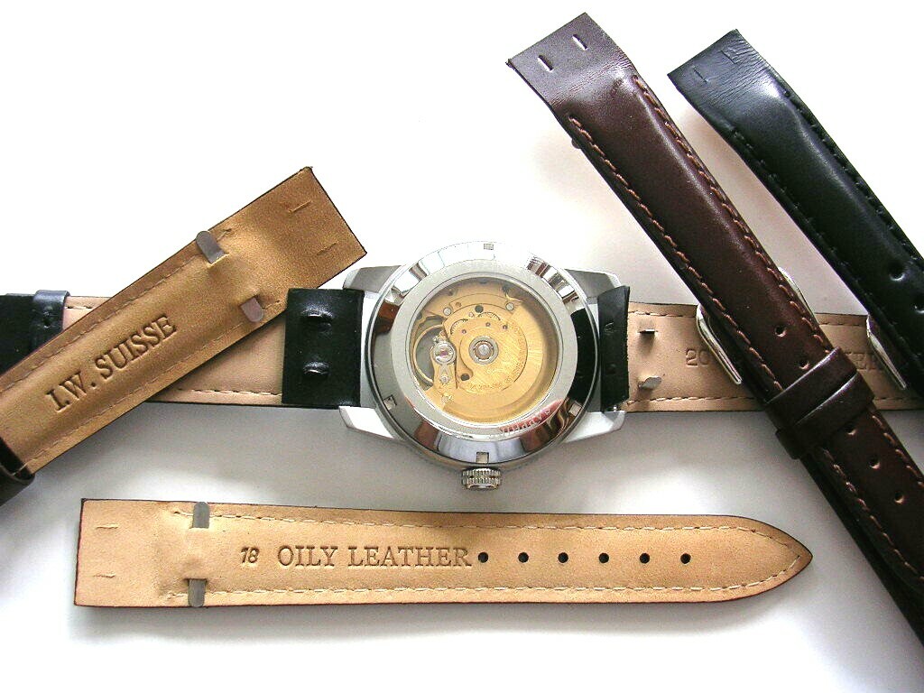 10mm Black Open End Ladies vintage Wire Lug leather watch band IW SUISSE 8-12-14