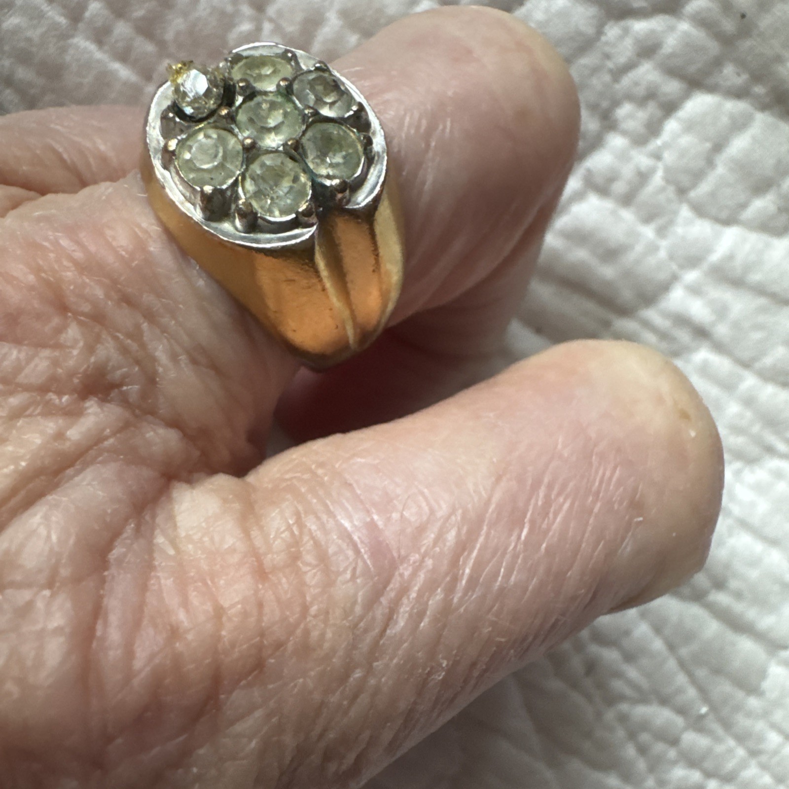 Vintage Mens 18K Gold HG Men’s Cocktail Heavy Gold Ring For Mr. Handsome