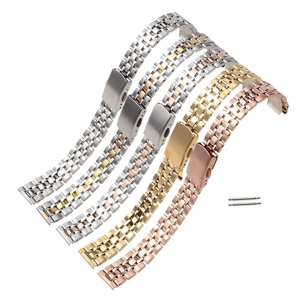 10/12/14-22mm Bracelet Ladies Stainless Steel Watch Band Replacement Strap Clasp