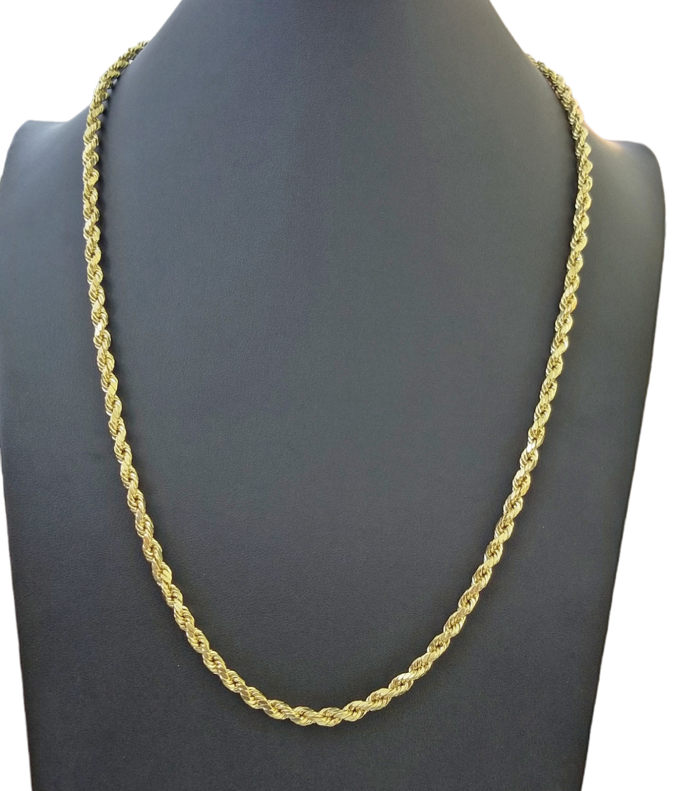 Real 10k Gold Rope Chain Necklace 18″-30″ Inch 3mm-10mm Men & Women DISCOUNT