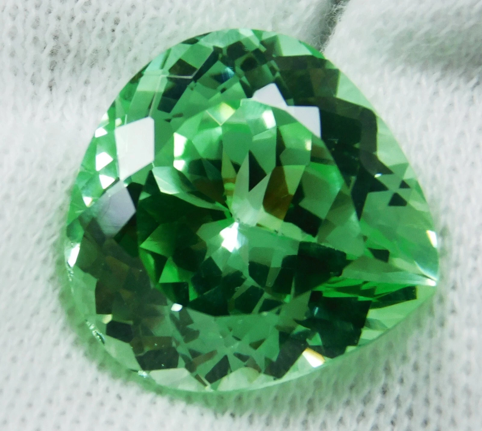 Natural Green Demantoid Garnet 27.50 Ct+ Pear Shape Unheated Certified Gemstone