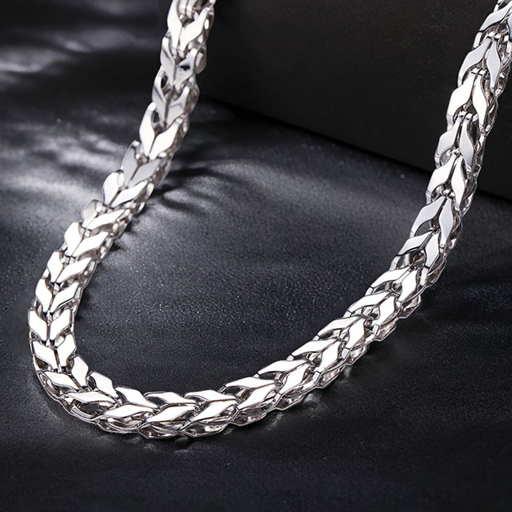 PT950 Pure Platinum 950 Chain 3.5mm Unique Wheat Link Necklace 26-27g 23.6inch