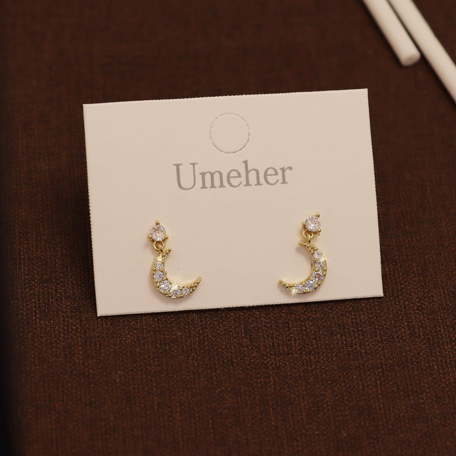 3Pairs 14K Gold Stud Hoop Earrings Set for Women Butterfly Moon Star Flower Evil