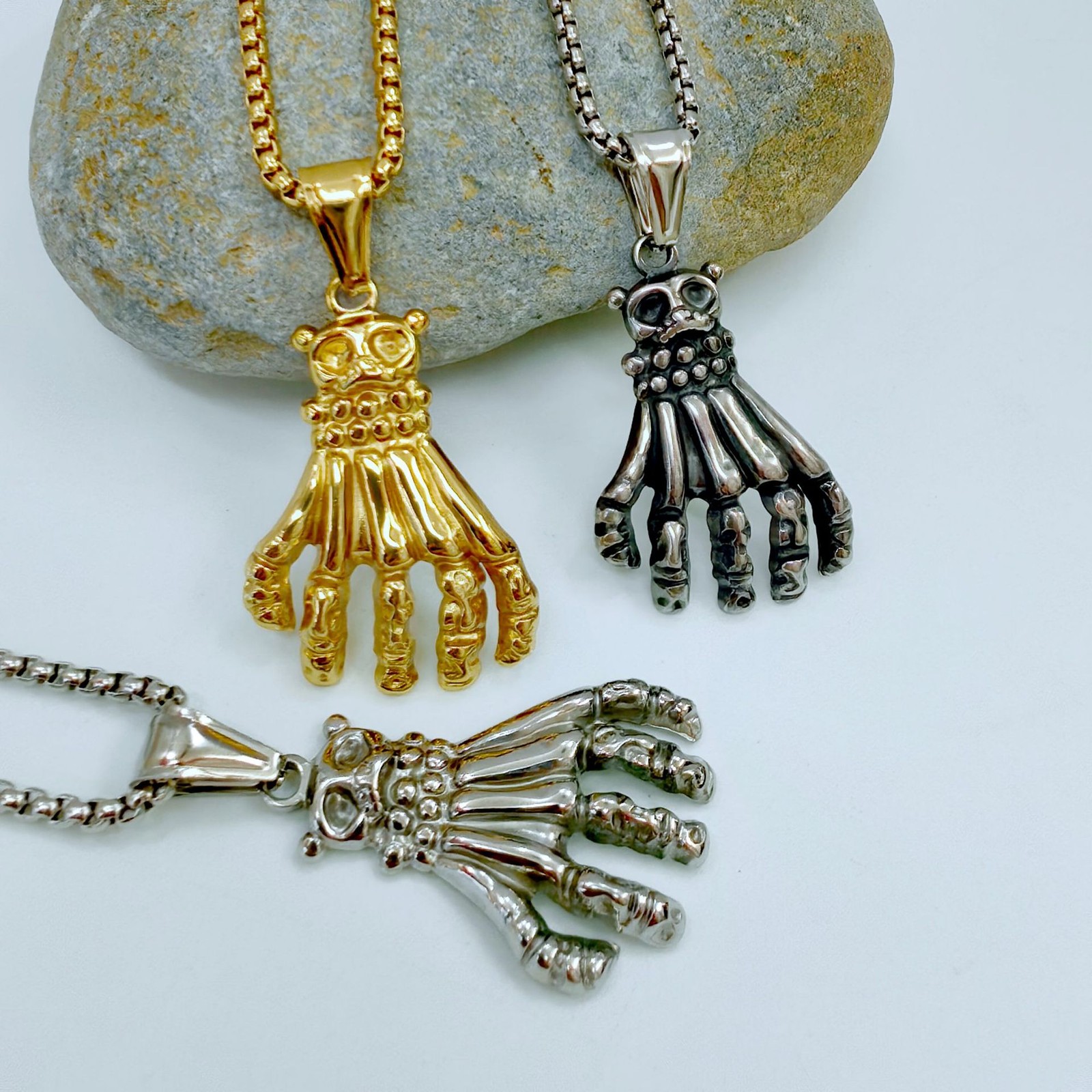 Gold Silver Black Hand Pendant Ideal Accessory For Motorcycle Hip Hop Fans