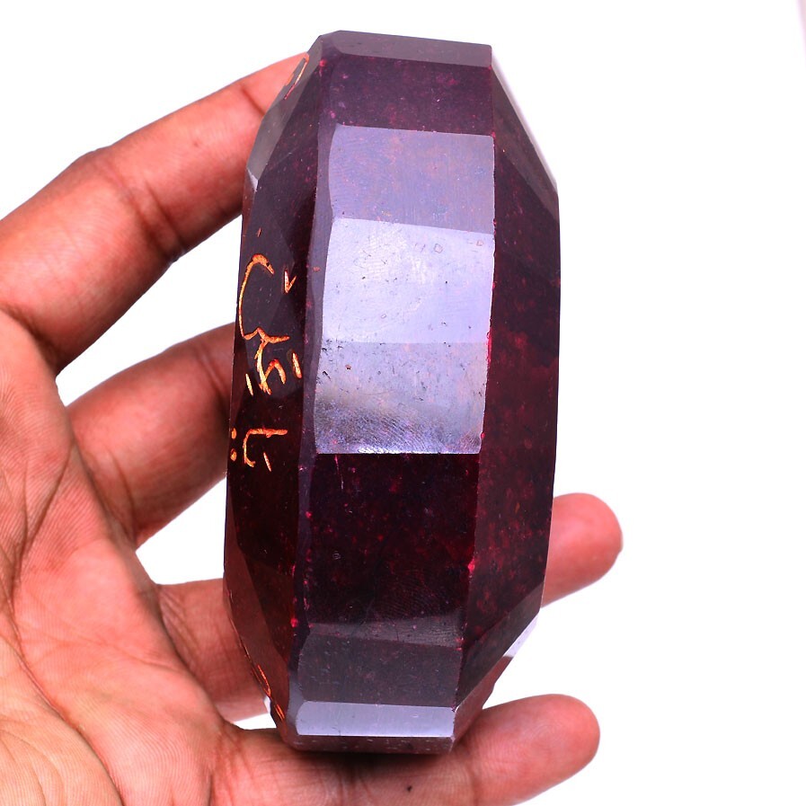 3372 Cts Natural Ruby Gorgeous Red Hand Carving Huge Size Certified Gemstone
