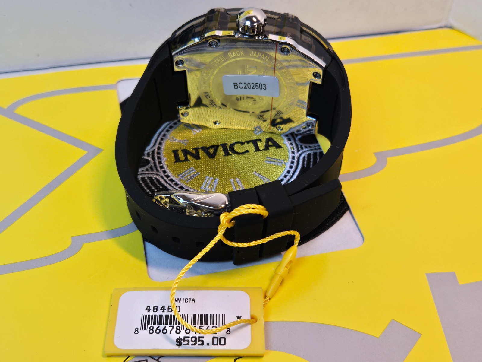 Invicta Racing Cyclone Podium Men’s Watch – 48.5mm, Black case /Black Dial New