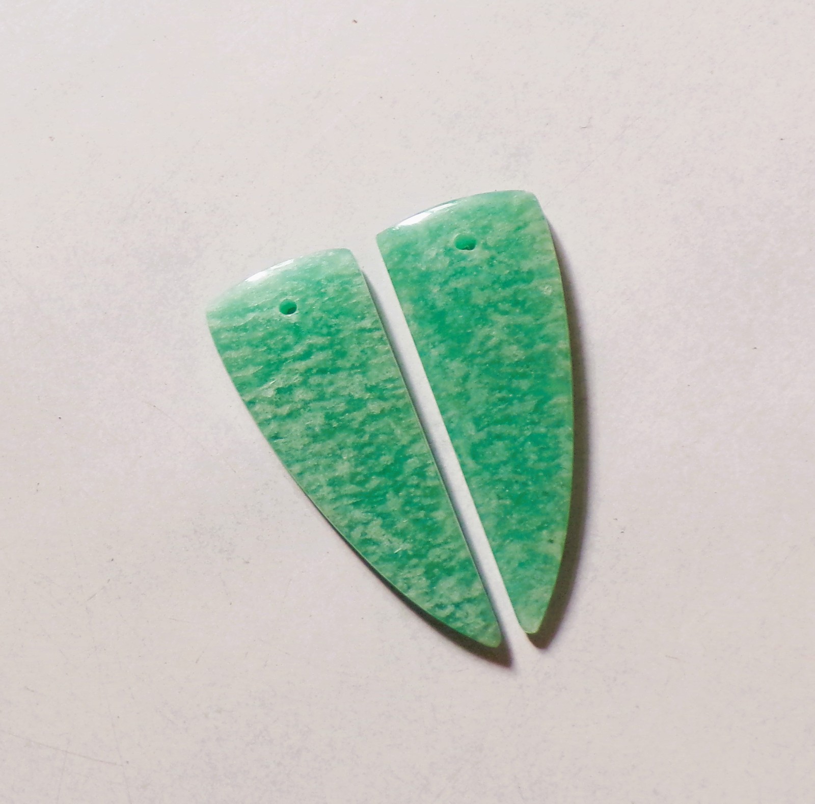 20.50 Cts Natural Amazonite Drilled Cabochon Match Pair Gemstone 32X12MM A26