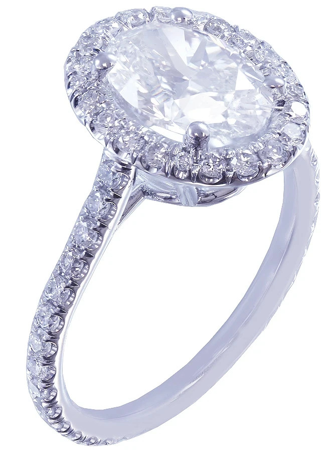 Certified Natural 1.2ct VS1 F Oval White Diamond AAA 14K White Gold Wedding Ring