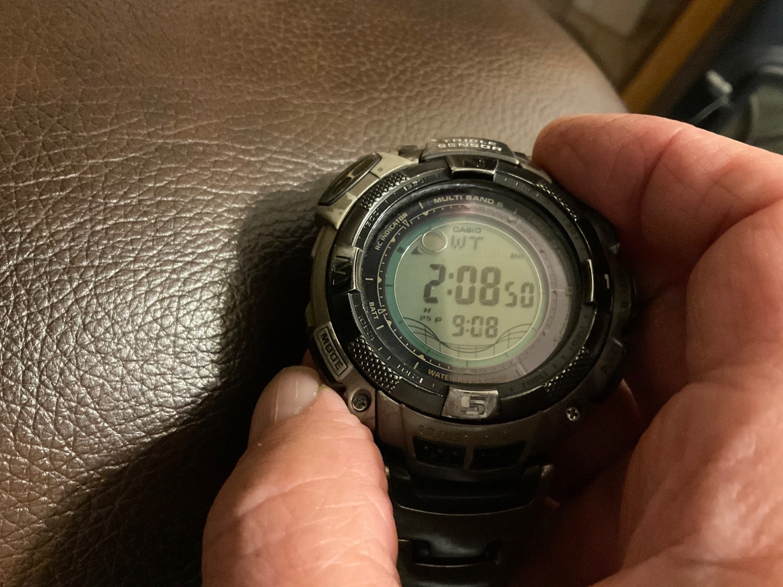 Casio Pathfinder PAW-1500T Solar Muti-Band, Triple Sensor, Tide, Titanium Band