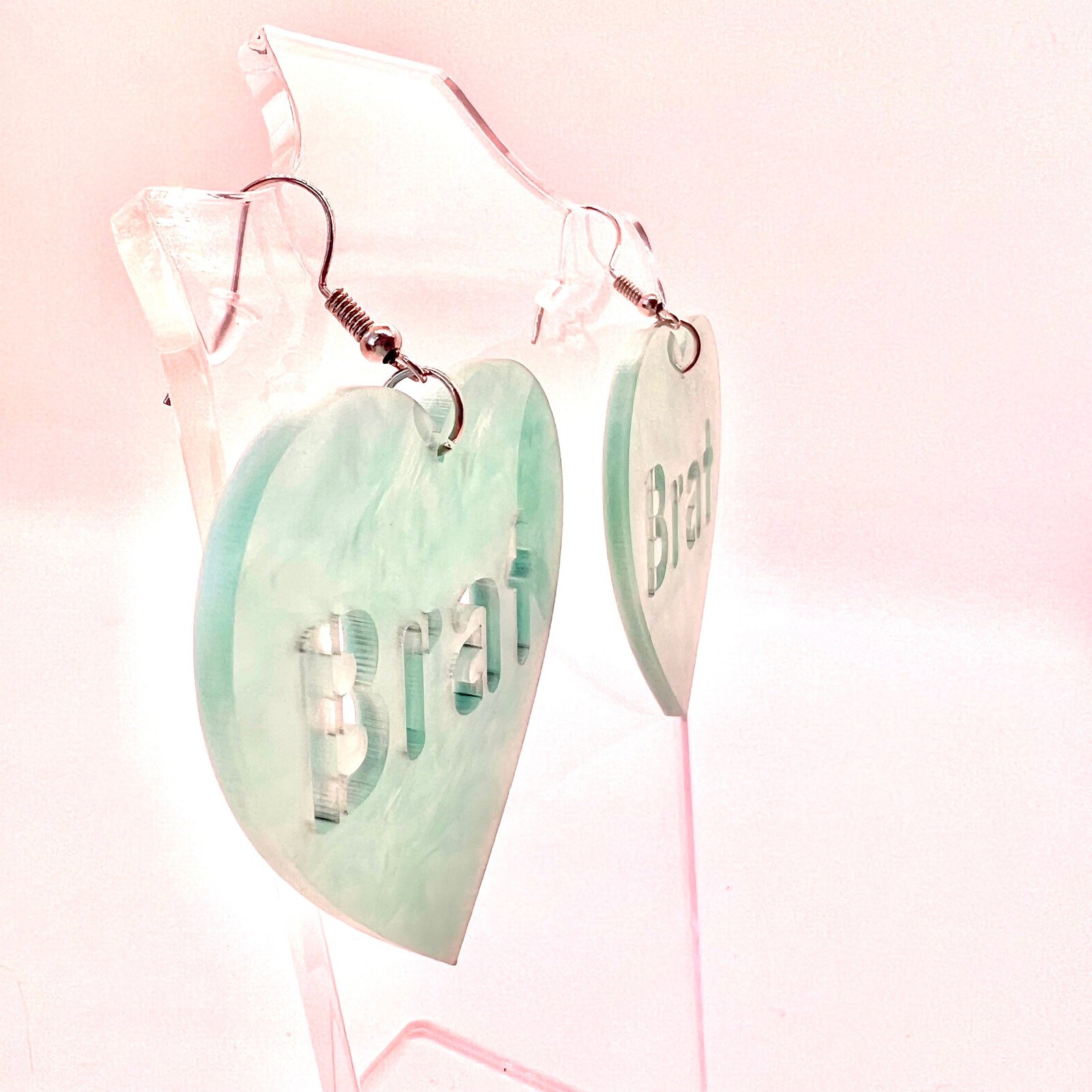 Brat Heart Earrings | Barbiecore Jewelry | Y2K Pink Statement Earrings