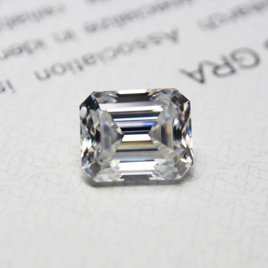 Moissanite Emerald Loose Stone D Color VVS1 GRA Certified 3mm-14mm 0.1CT-10CT
