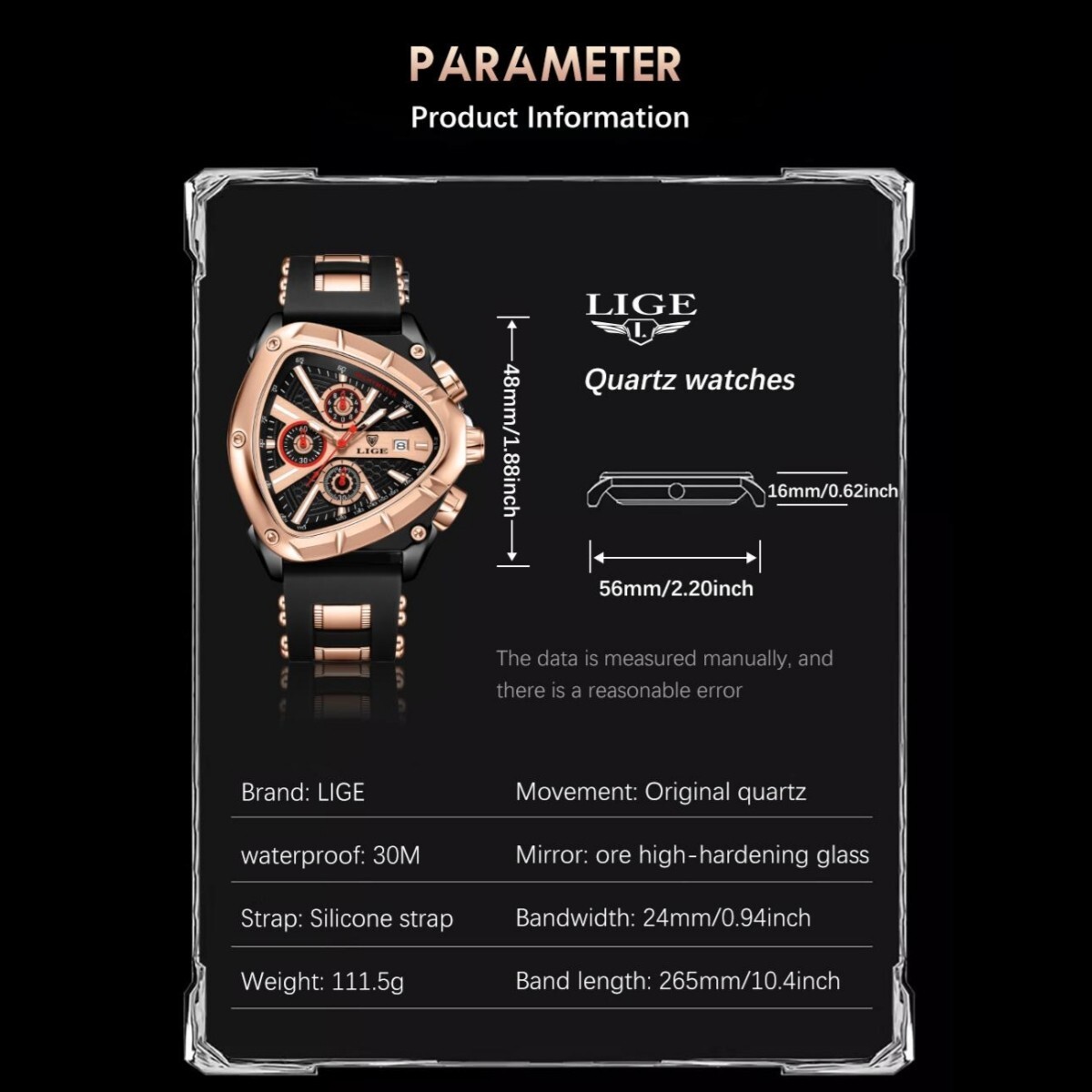 Luxury Men Watch Quartz Sport Analog Date Chronograph 3ATM Waterproof Wristwatch