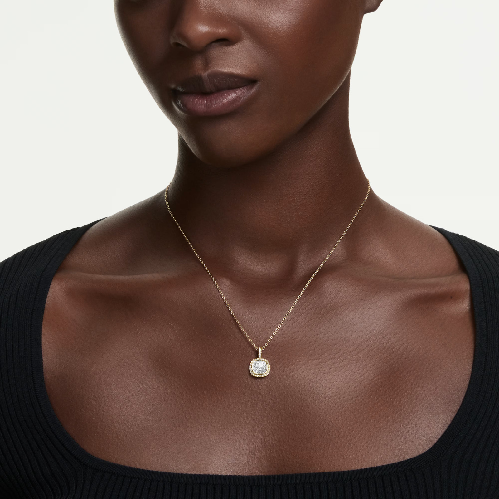 Swarovski Una Angelic pendant Cushion cut, White, 18K gold finish 5764761