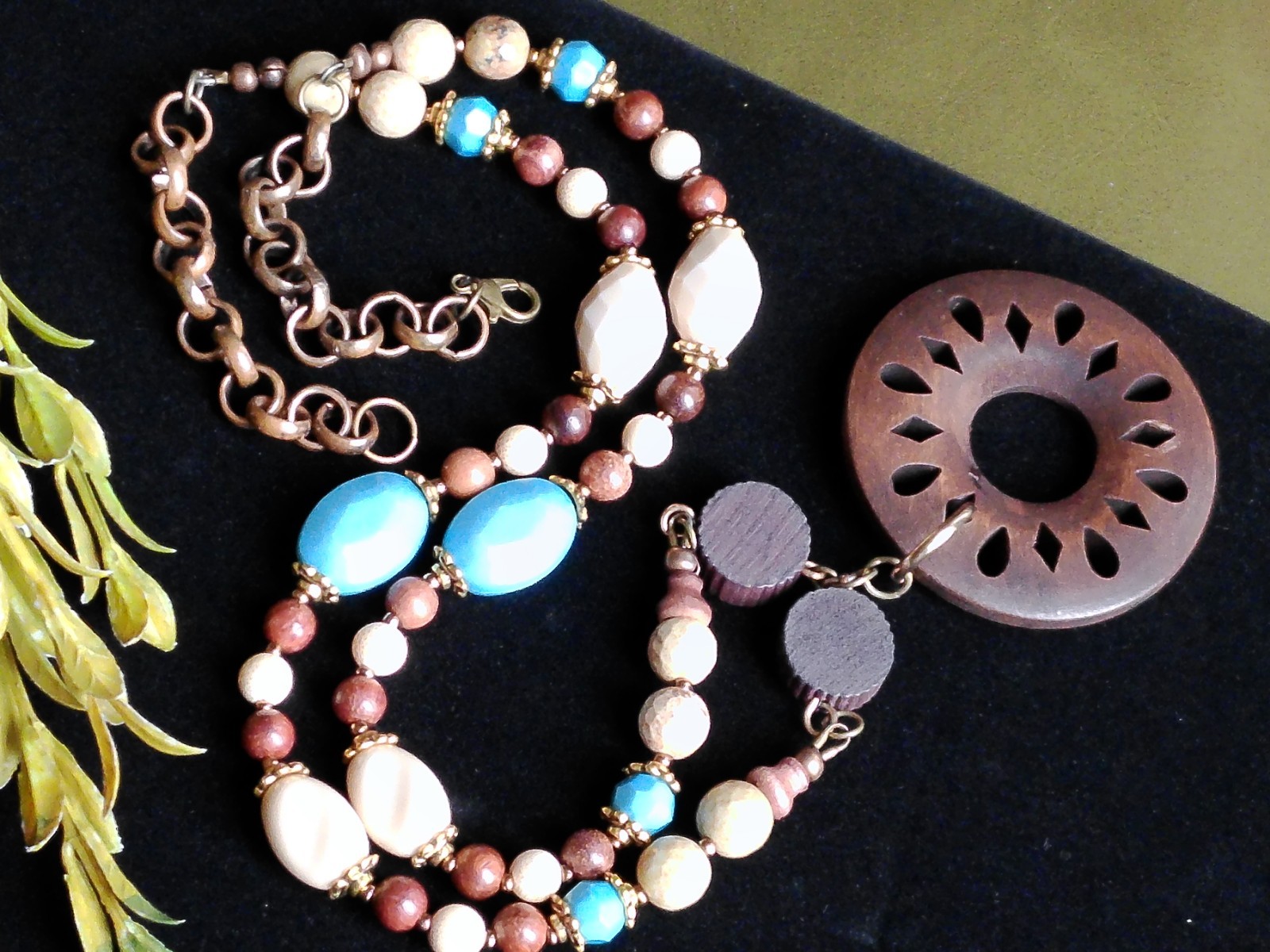hand crafted Jewelry Necklace, and earrings