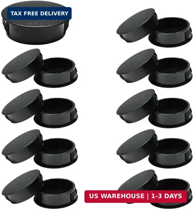 15PCS 1-1/4 In/32 mm Plastic Hole Plugs, Black Flush Mount Panel Plugs Button Lo