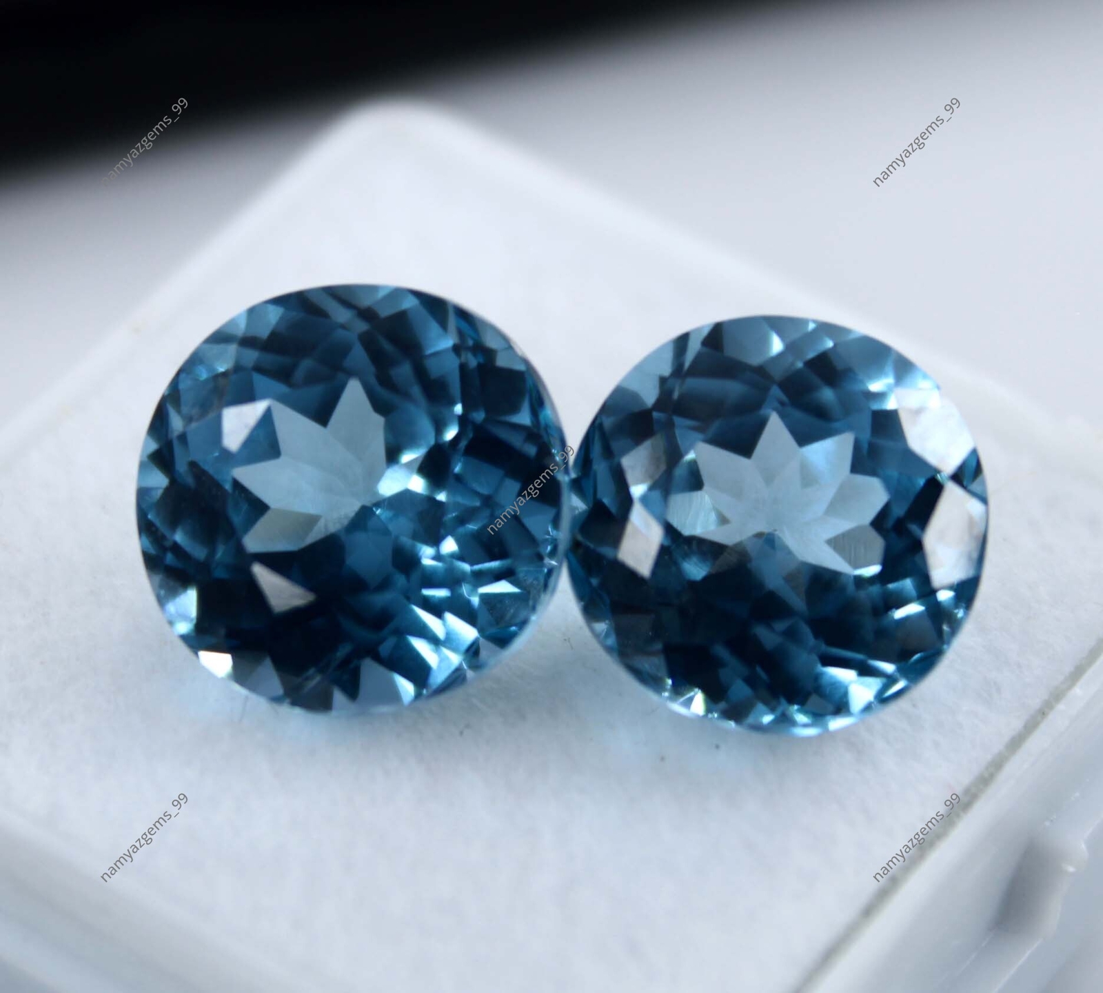 12 Ct Natural Montana Sapphire Round Cut CERTIFIED Loose Gemstone Blue Pair