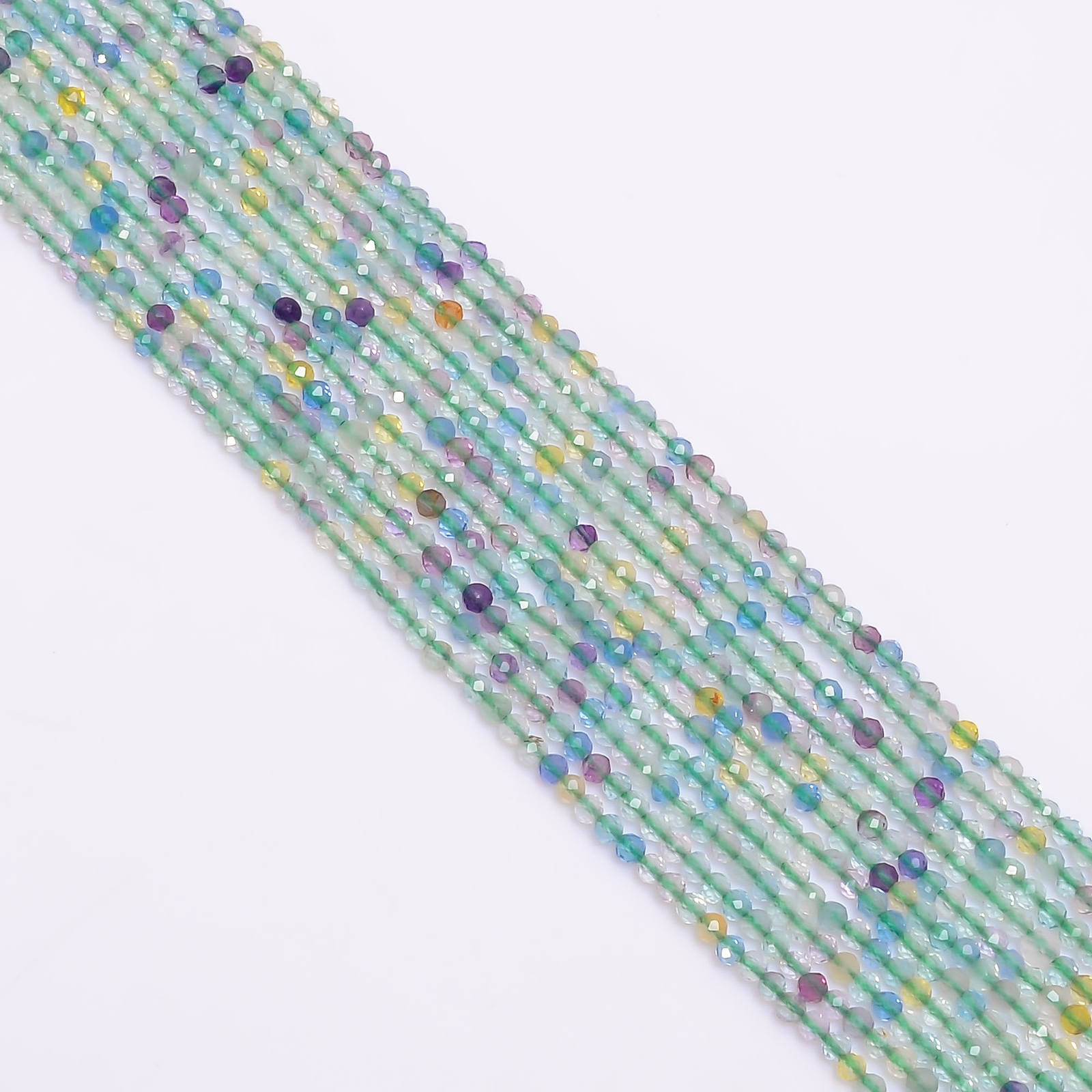 100% Natural Fluorite Gemstone Round Israel Cut Beads 2.5 mm Strand 13″ EB-104