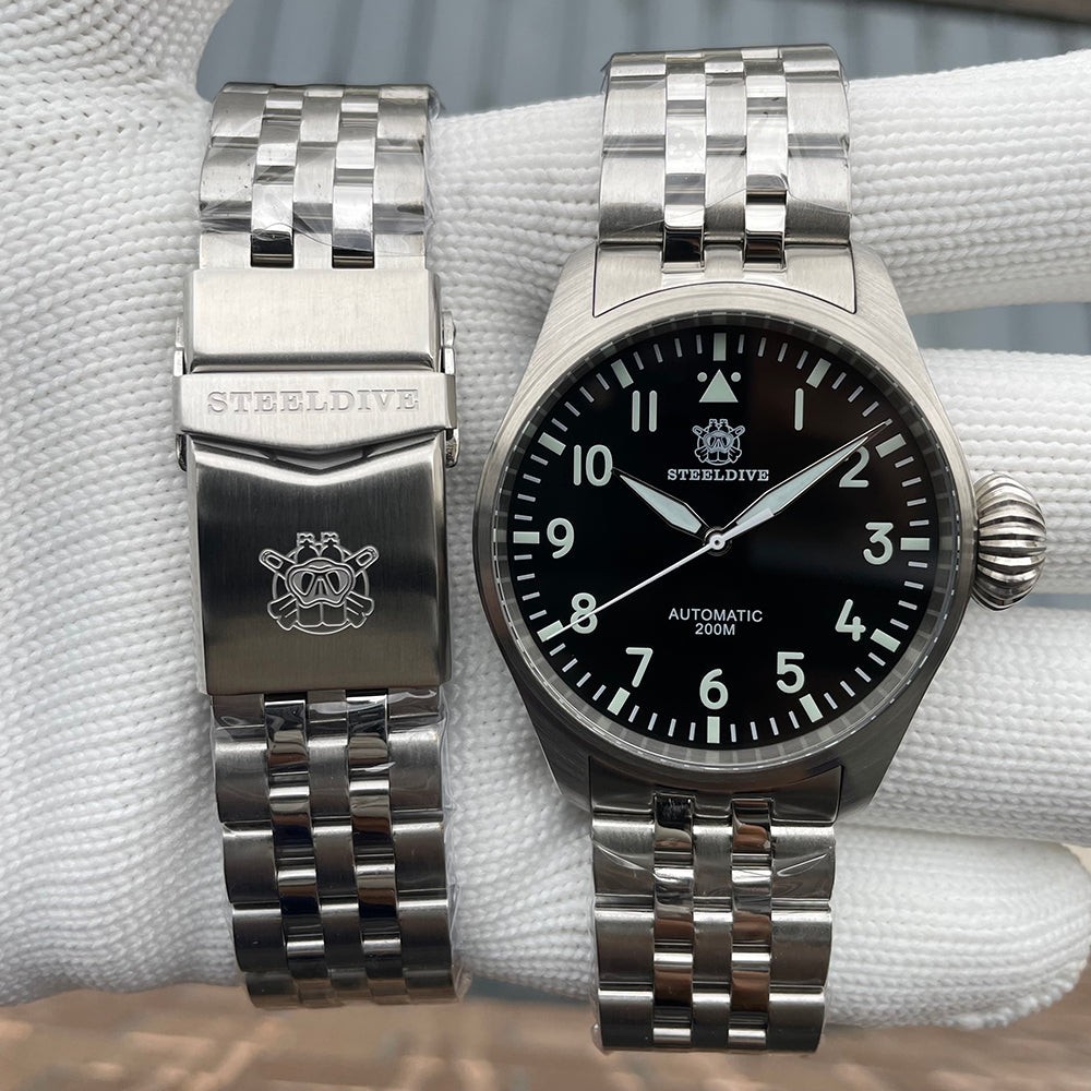 STEELDIVE SD1930 Mens 43mm 200M Automatic Dive Watch NH35 Steel Japan