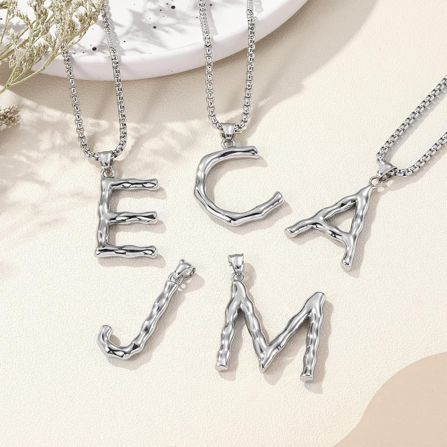 Hip-Hop Inspired A-Z Heart Necklace – Adjustable Cuban Chain in Stainless Steel