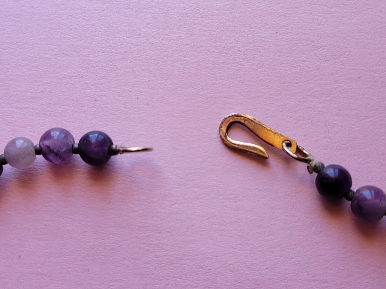 Lovely & Long Vintage Beaded Amethyst Necklace ~ Shades Of Purple
