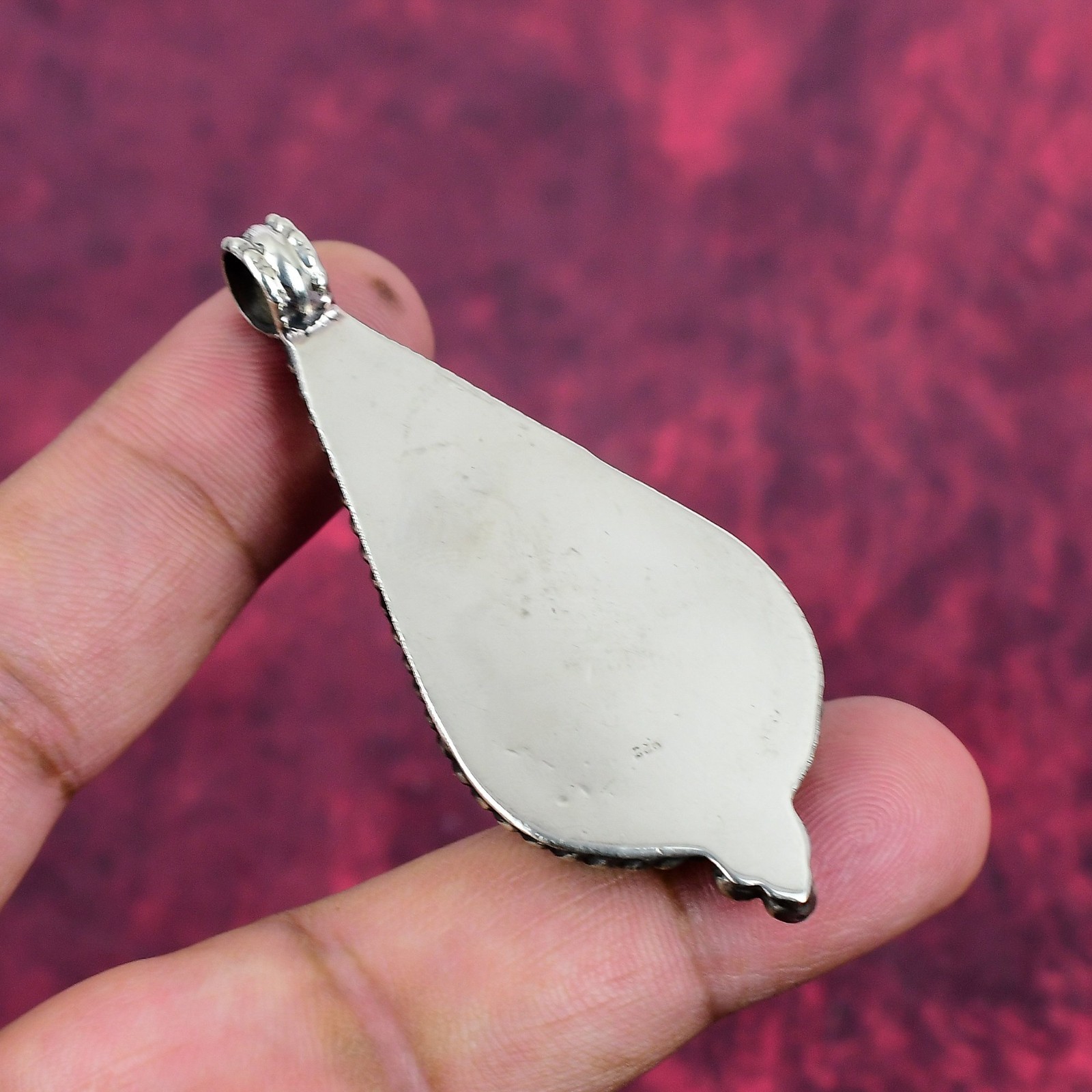 Turquoise, Coral Gemstone Handmade Jewelry 925 Sterling Silver Nepali Pendant