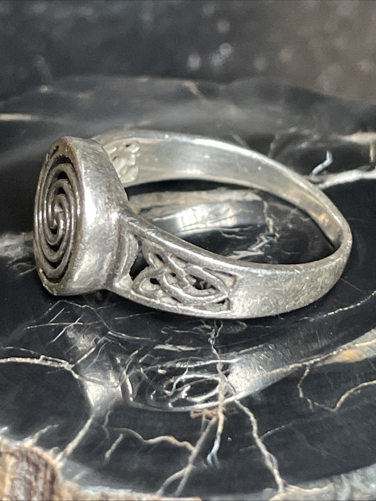 Peter Stone PSCL Sterling Silver Celtic Spiral Ring Size 9.5