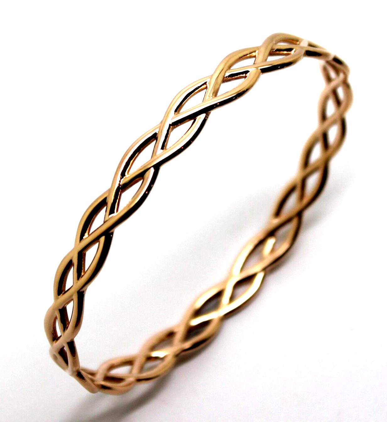 Kaedesigns Genuine 9ct 9k 375 Rose Gold Celtic Knot Oval Bangle 7.2cm X 5.2cm