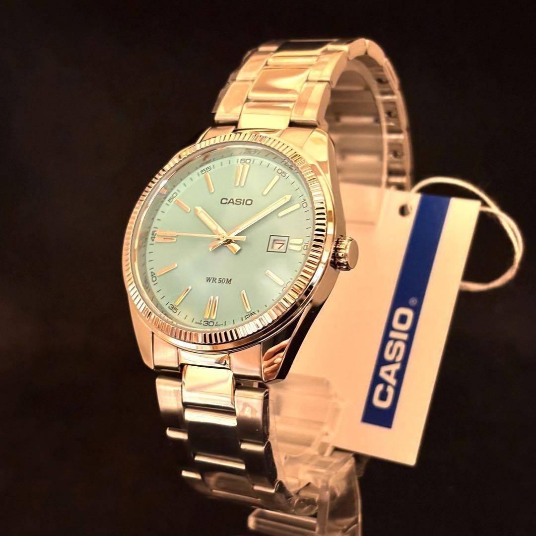 CASIO Men’s Watch Turquoise Blue Silver Color Men’s Watch