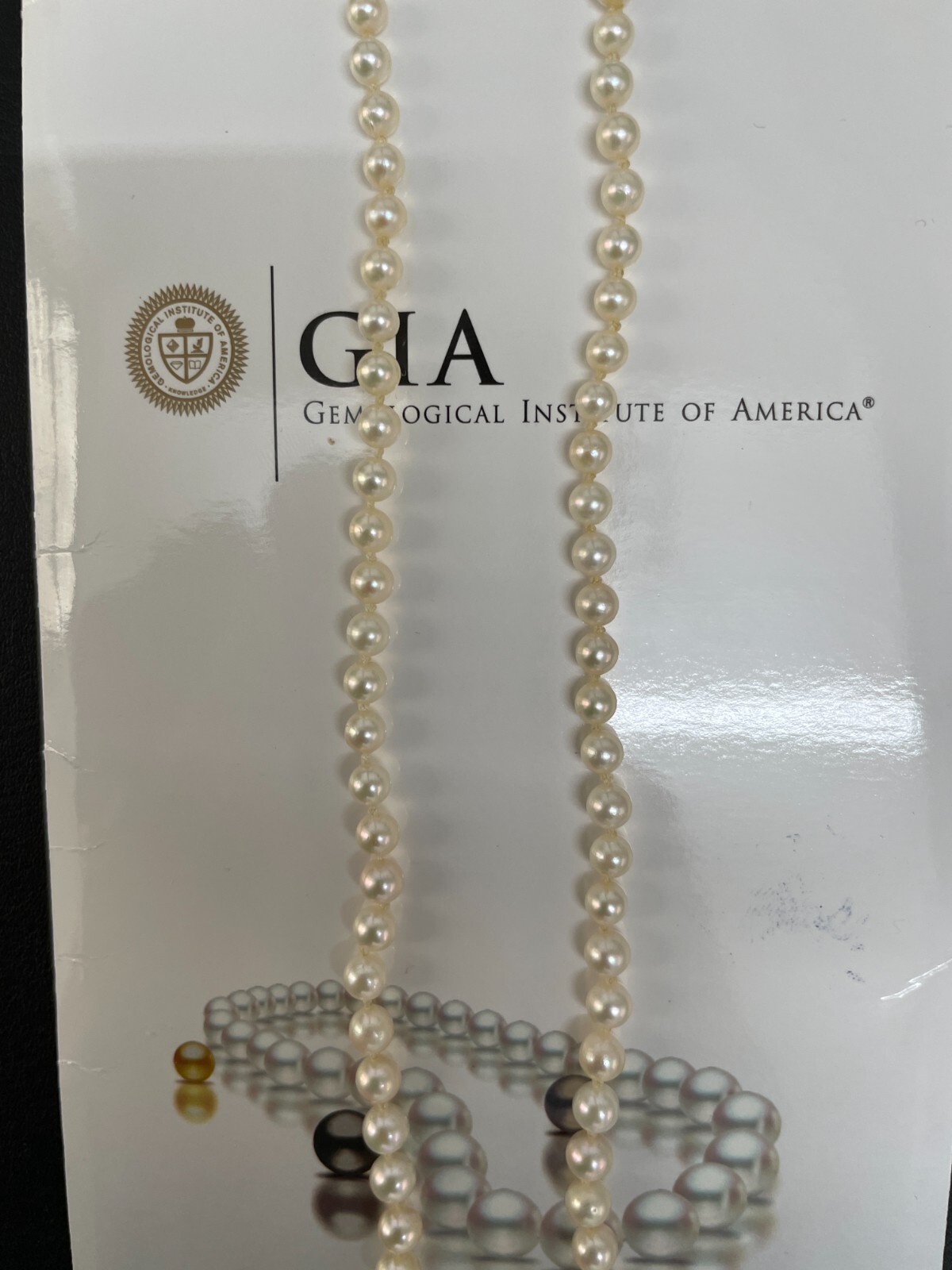 2-7 mm Saltwater Akoya Pearl Graduated Necklace 14K Gold. GIA Certified. LP3