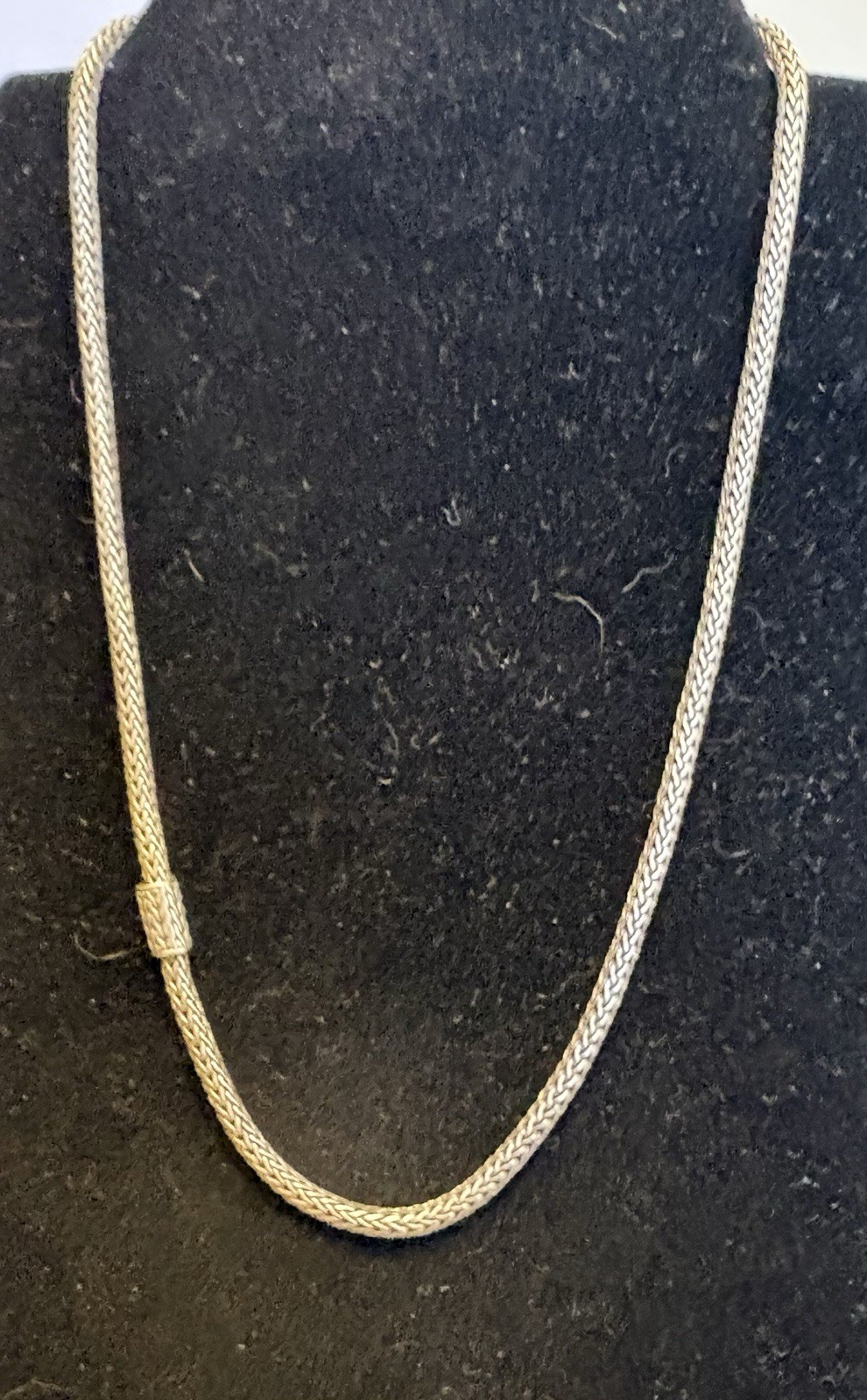 JOHN HARDY Sterling Silver Classic Woven Wheat Necklace 5mm Push Lock Clasp 18”