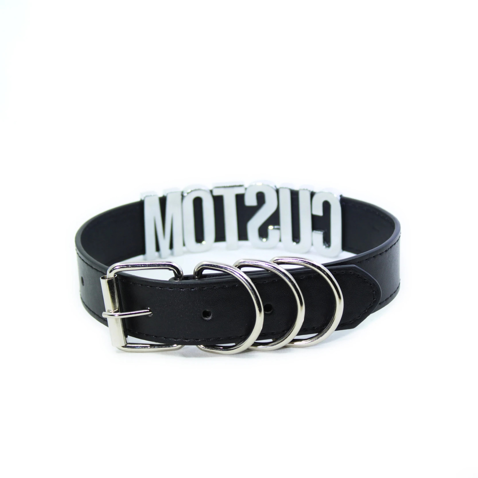 Custom Letters Necklaces 30mm Width Women Collar Choker Necklaces PU Leather N7