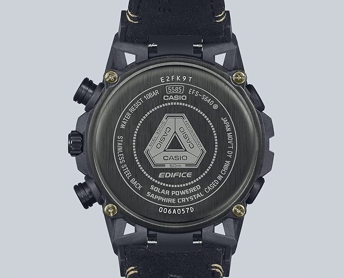 Casio Edifice EFS-S640ZE-1AJR 50th Anniversary Alcantara Black Gold JDM Watch