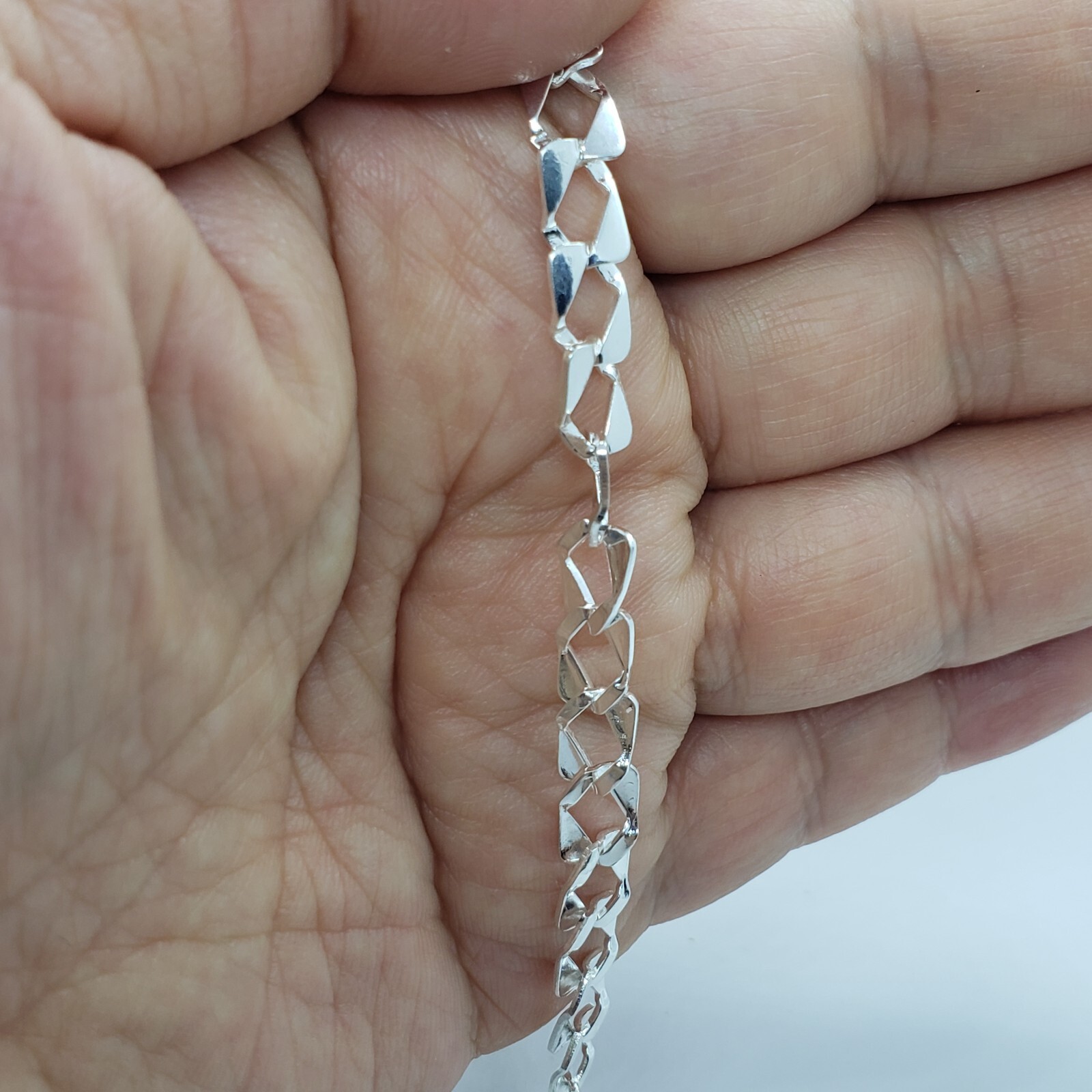 925 Sterling Silver Flat Mariner Link Chain Bracelet 7mm 1/4 inch Wide 7″ Long
