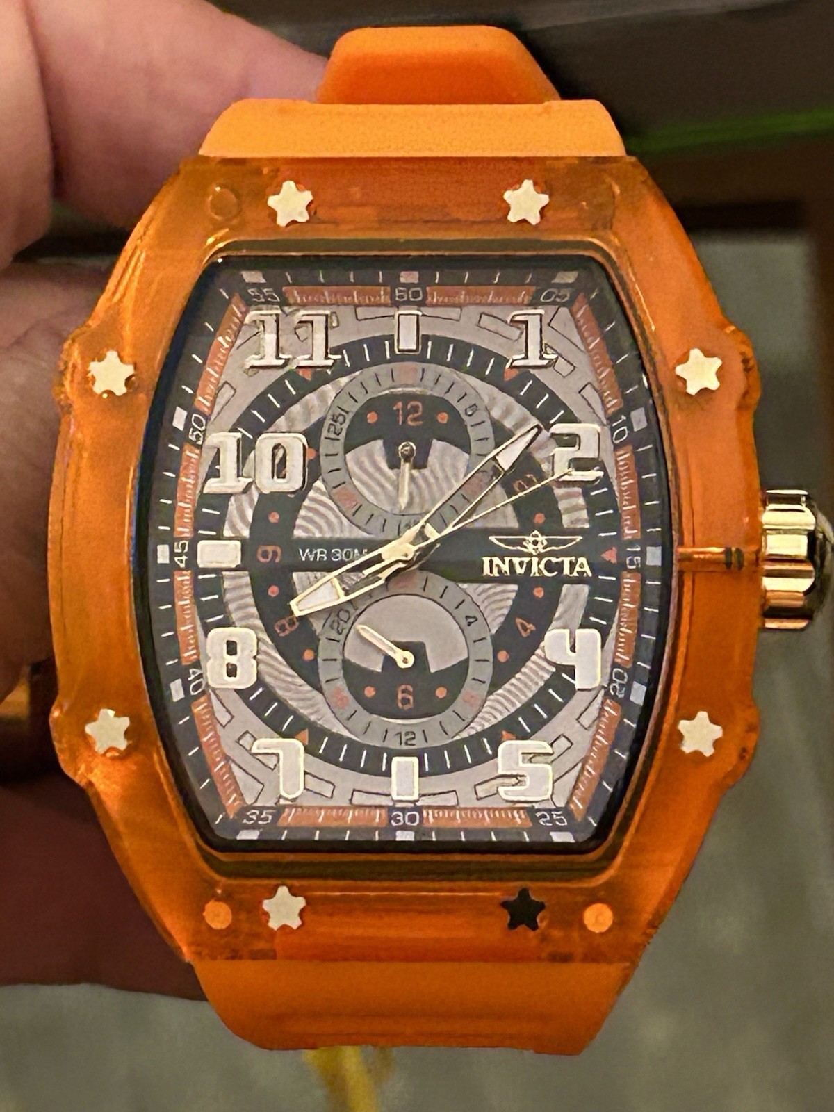 Invicta Racing Cyclone 48.5mm, WR 30m, 9”, New/Box/3yr Warranty, Orange, 48711