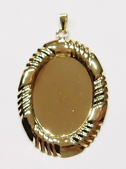 8 of 25x18mm Gold Plated Razor Edge Pendant Settings 4 Cameos or Cabs 44x28mm