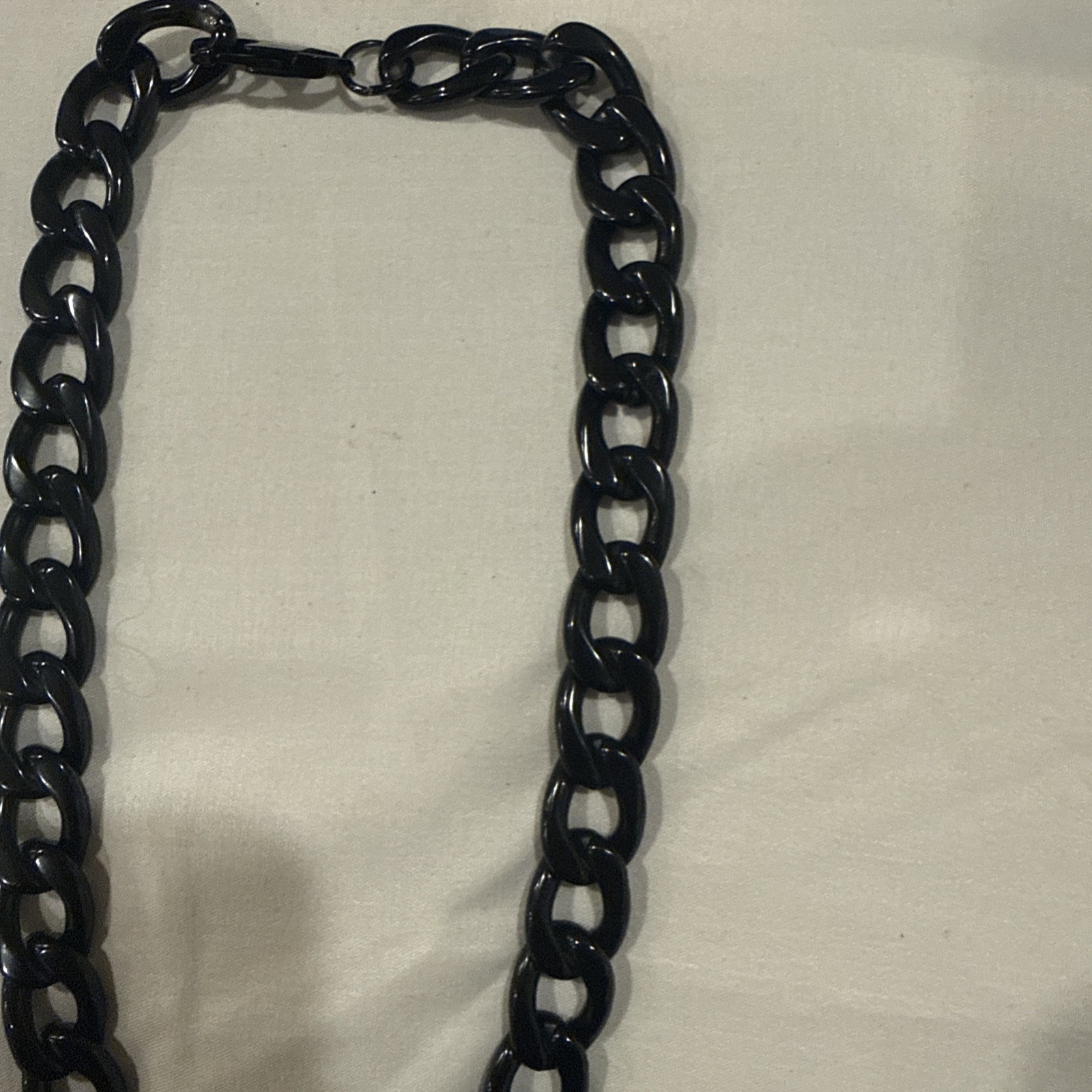 Black Cuban CURB Necklace 15mm Stainless Steel 20 inches in length