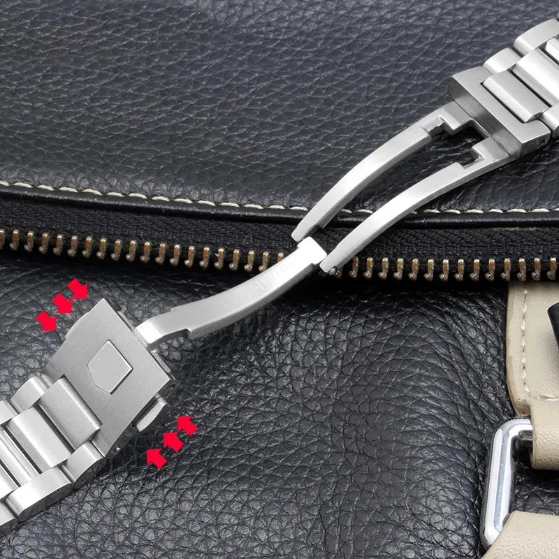 22mm Stainless Steel Watch Band Strap For Tag Heuer Carrera WAY201S Bracelet