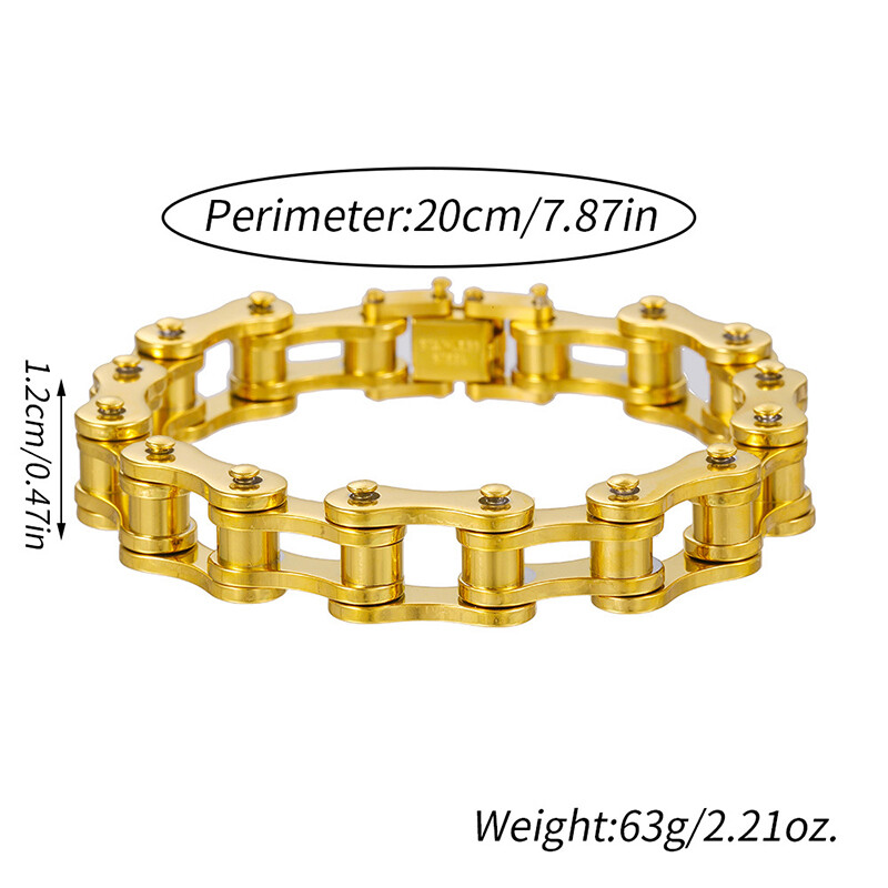 SOLID Stainless Steel Motorcycle Bike Chain Design Bracelet Men’s Jewelry New