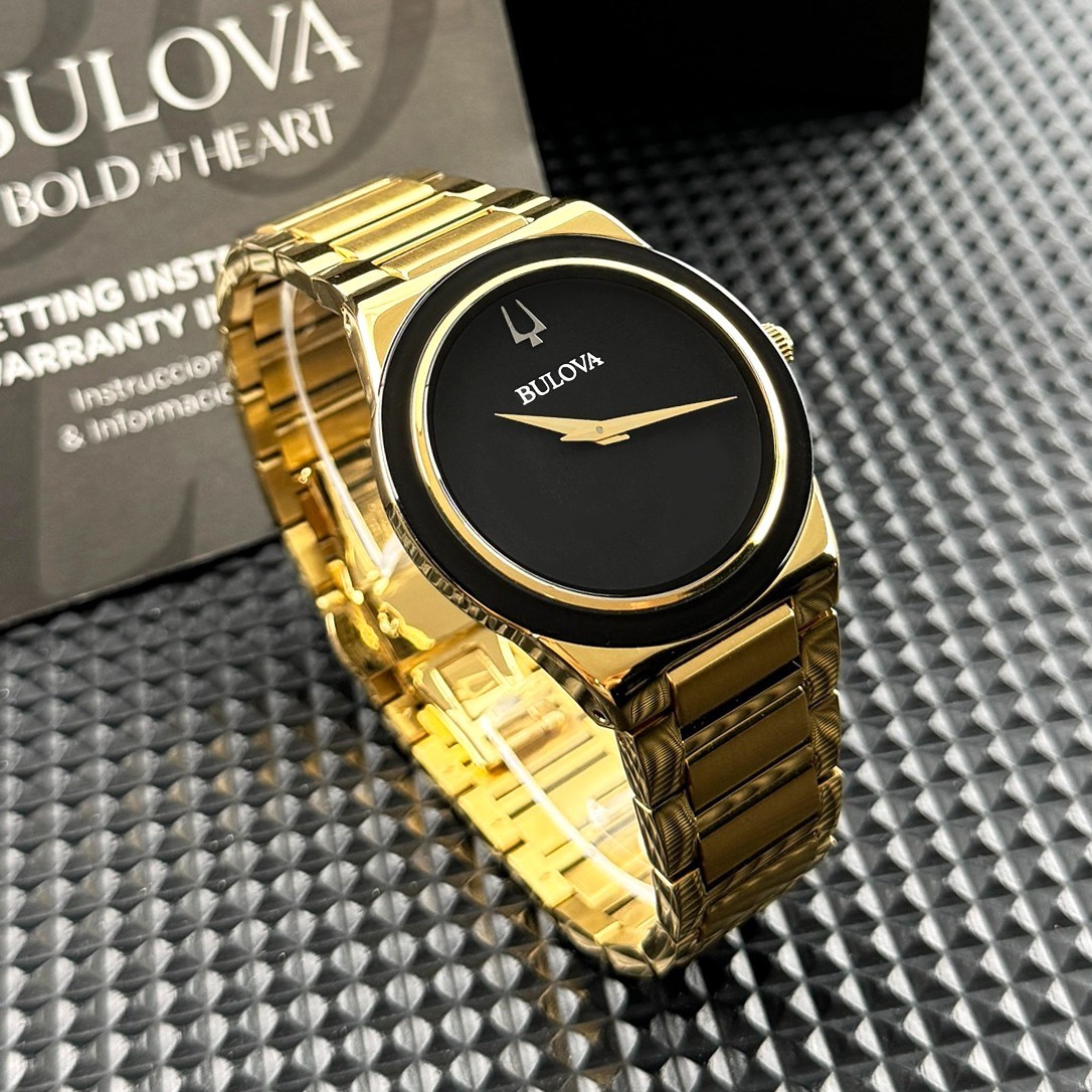 Bulova Millennia Chronograph Gold Stainless Steel Black Dial 97A183 Men’s Watch