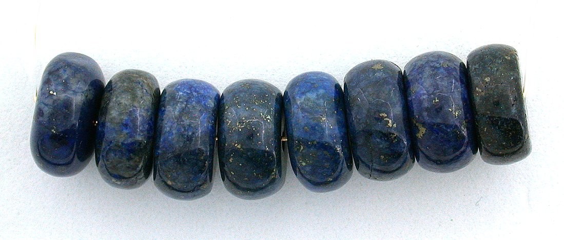 EIGHT 13mm To 13.7mm Rondelle Natural Lapis Lazuli Gemstone Bead COL7SL1/111225
