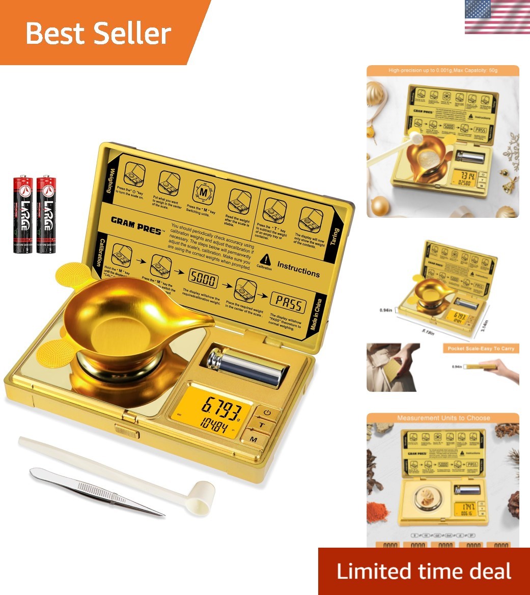 Mini High Accuracy Milligram Scale with Tare Function & 10- – 50g