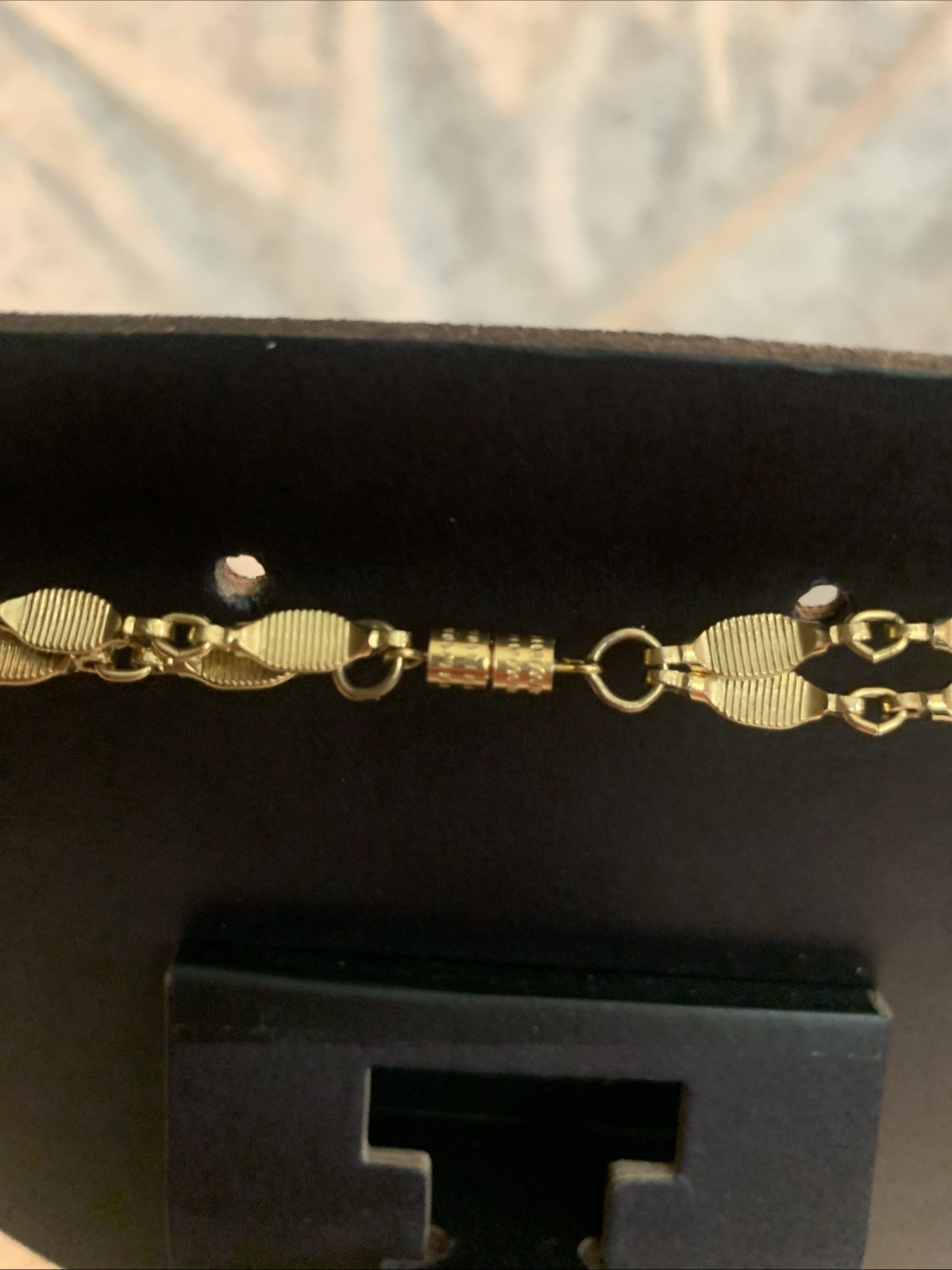 1928 Shiny Gold Tone 36″ Double Chain Necklace Clear, Beige, Gold, Wood Beads